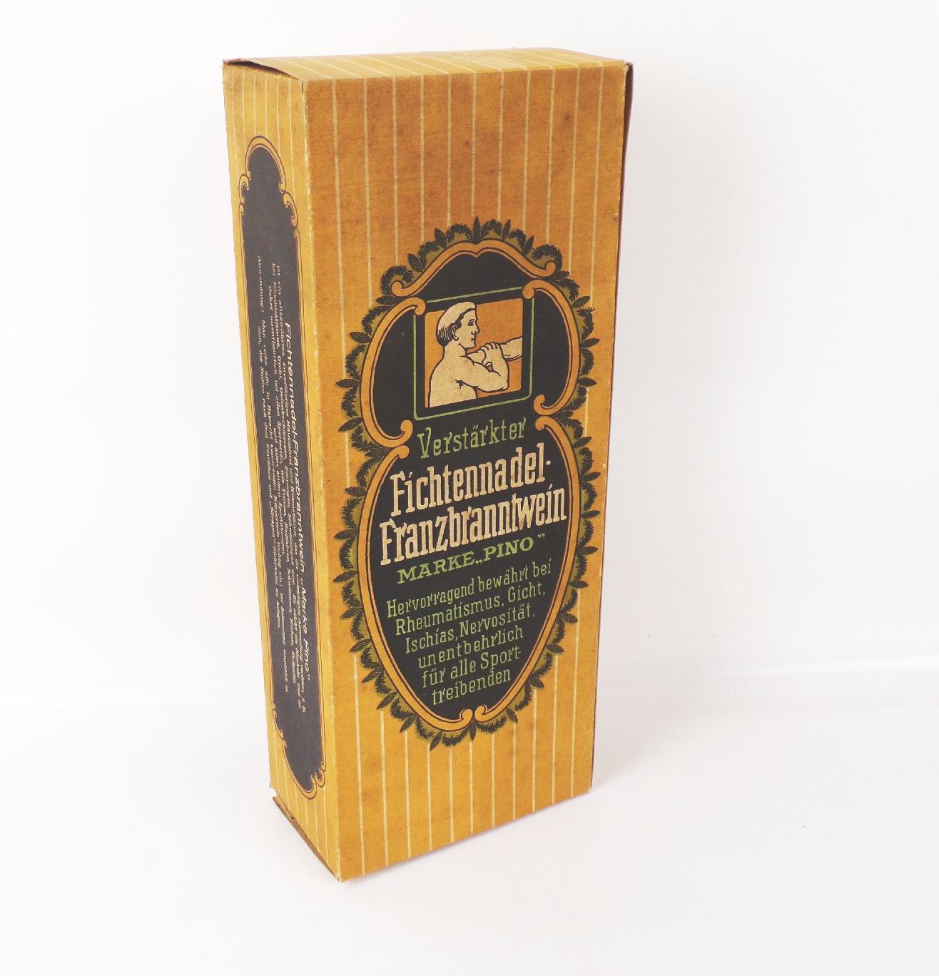 Alter Karton Fichtennadel Franzbranntwein um 1910 Marke Pino Werbung Deko Alter Karton Fichtennadel Franzbranntwein um 1910 Marke Pino Werbung Deko