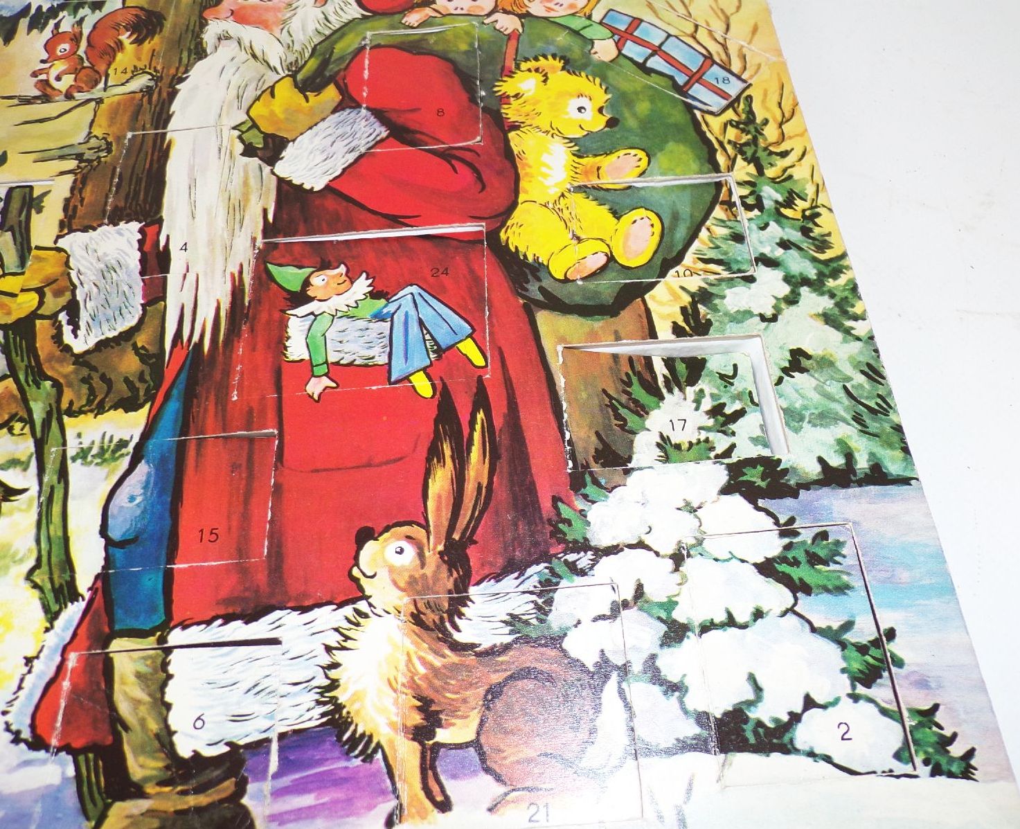 Alter DDR Adventskalender zum Selbstfüllen 1970 er Weihnachtsmann