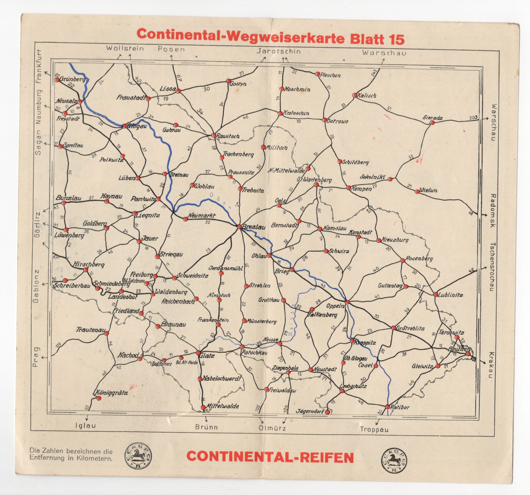 Continental Wegweiserkarte Hirschberg Riesengebirge um 1930 Schlesien Continental Wegweiserkarte Hirschberg Riesengebirge um 1930 Schlesien