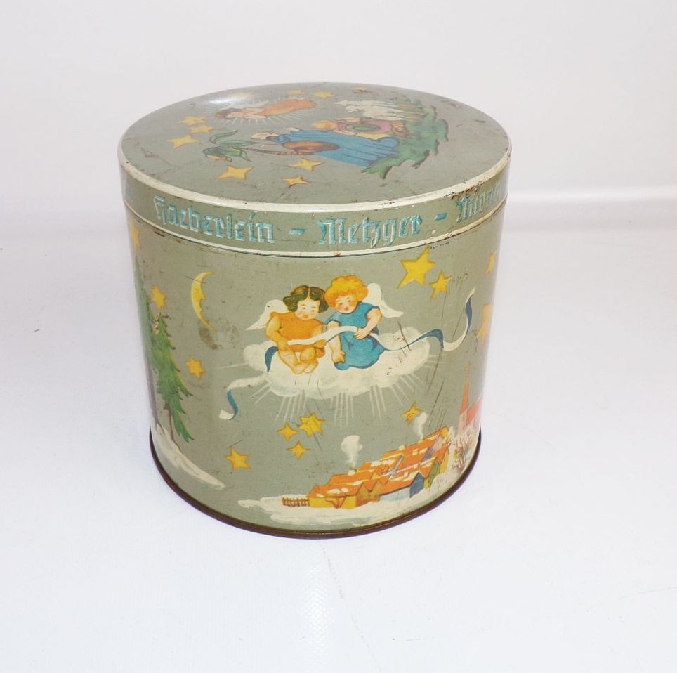 Alte Blechdose Haeberlein Metzger Lebkuchen Weihnachten Motiv 1960er Alte Blechdose Haeberlein Metzger Lebkuchen Weihnachten Motiv 1960er