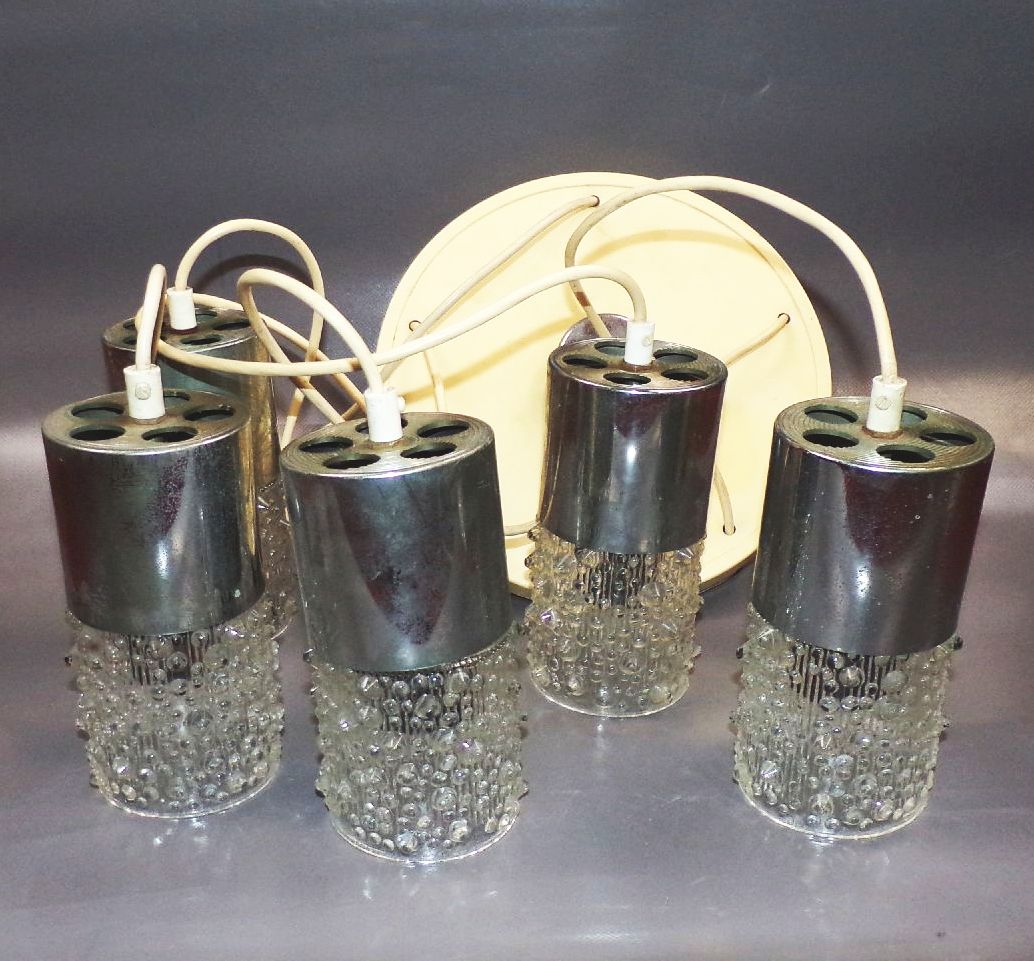 Alte Kaskadenlampe Deckenleuchte Pendellampe E14 Hängelampe 1970 er Retro