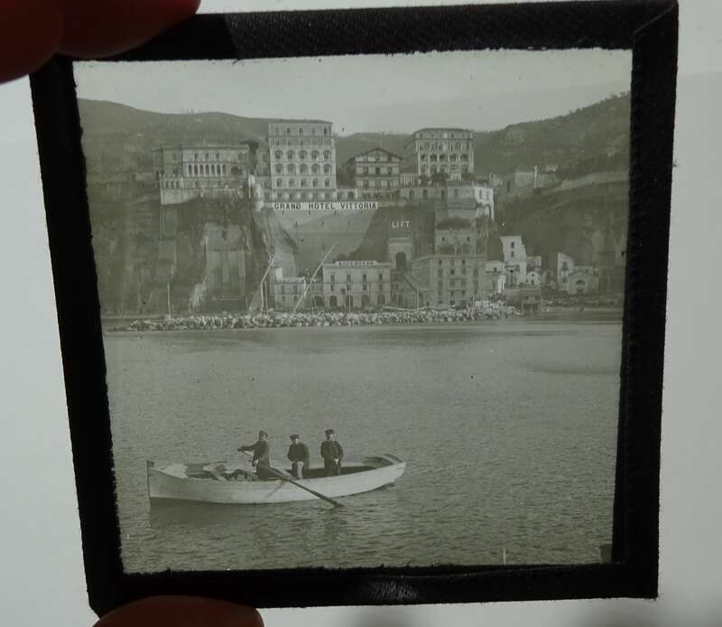 Foto Nachlaß Dia Glasplatten Italien Reise Alpen um 1910 Glasdias Holzschalten