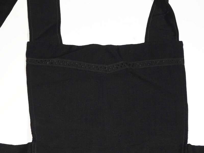 Alte Schürze Umbindeschürze Art Deco 1930er Schwarz Haushaltsschürze 