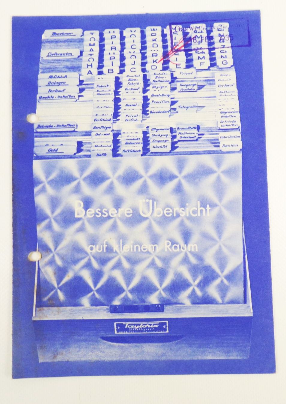 Prospekt Taylorix Organisation Stuttgart Bürobedarf Buchungsgeräte 1930er Prospekt Taylorix Organisation Stuttgart Bürobedarf Buchungsgeräte 1930er