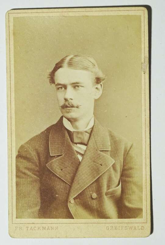 CDV Foto Herr in feinen Zwirn um 1890 Tackmann Greifswald