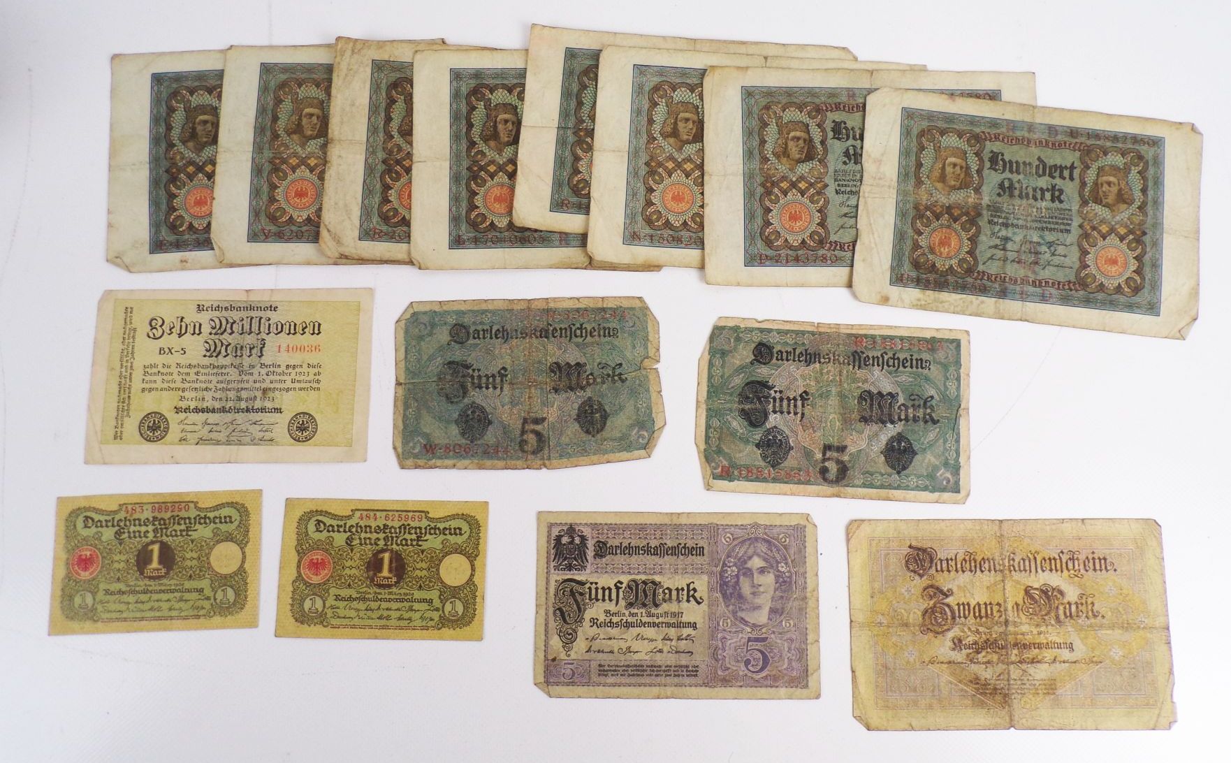 Konvolut alter Geldscheine Mark Kronen Infla Konvolut alter Geldscheine Mark Kronen Infla