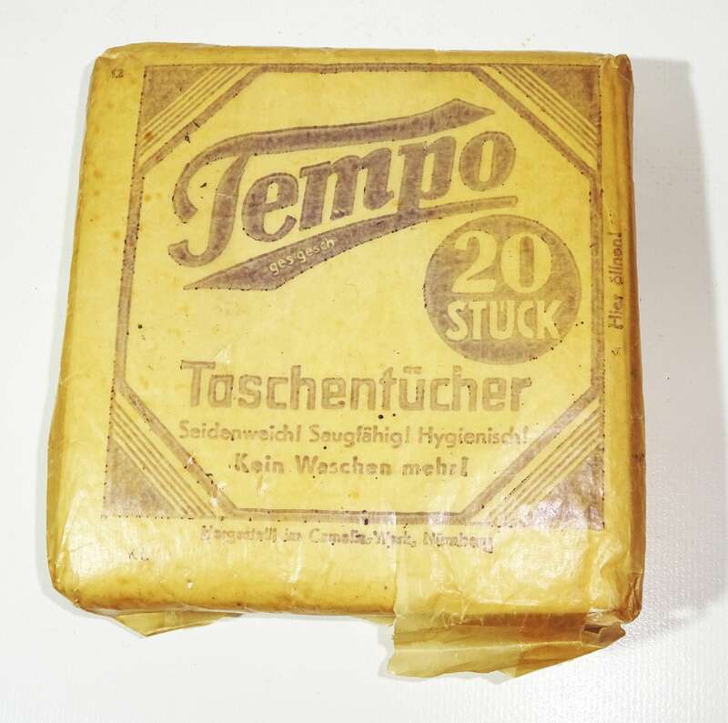Alte Tempo Taschentücher Packung 1940er 1950er Reklame Ungeöffnet