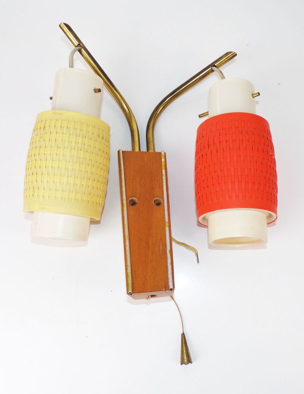 Wandleuchte Mid Century 50 er DDR Gelb Orange Wandlampe E14 Deko