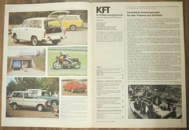 Heft KFT Juni 1984 Neuheiten Trabant 601 Umbauinformation Weiterentwicklungen