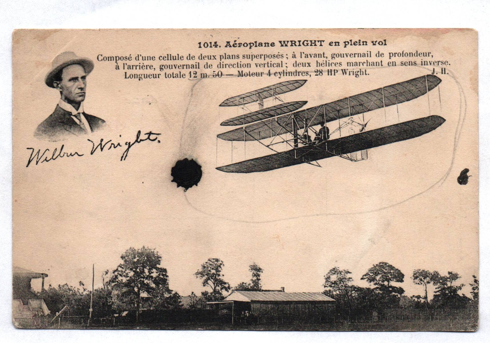 Ak Aeroplan Wright Flugzeug Luftfahrt 