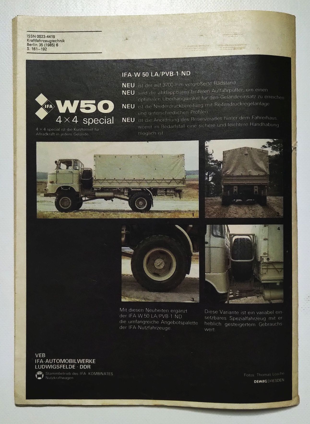 KFT Kraftfahrzeugtechnik Zeitschrift Nr 6 Trabant mit WE II Motor 1985 KFT Kraftfahrzeugtechnik Zeitschrift Nr 6 Trabant mit WE II Motor 1985