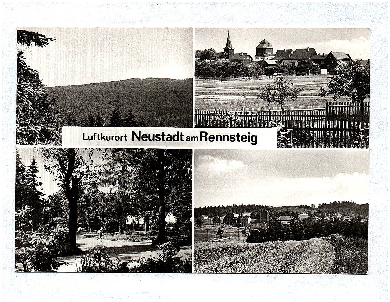 Ak Luftkurort Neustadt am Rennsteig Blick übers Reischetal zur Haube Teilansicht Kurpark DDR Ak Luftkurort Neustadt am Rennsteig Blick übers Reischetal zur Haube Teilansicht Kurpark DDR