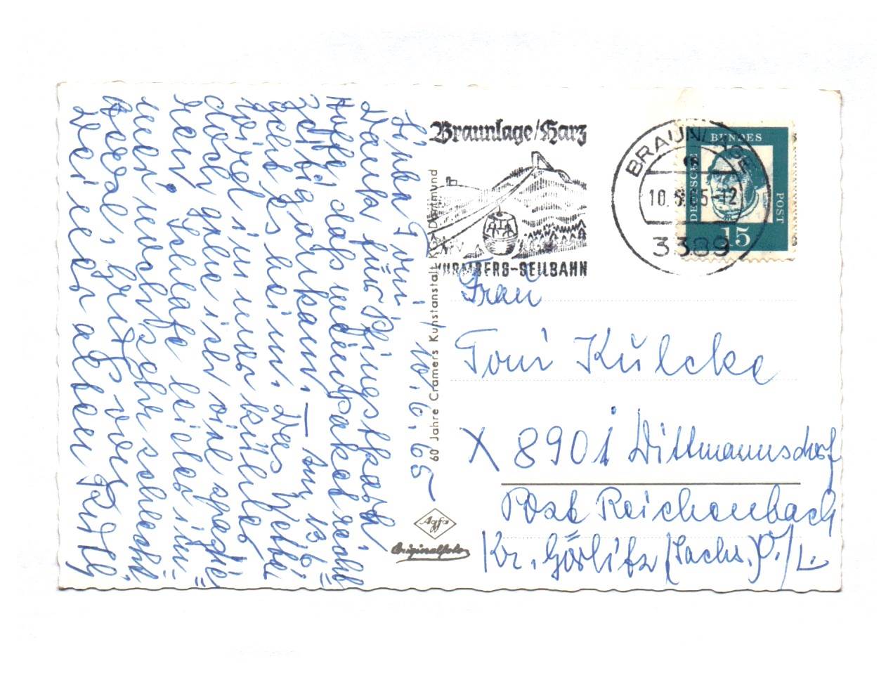 Ak Braunlage im Oberharz Es grüne die Tanne es wachse der Harz Spruch 1965 Ak Braunlage im Oberharz Es grüne die Tanne es wachse der Harz Spruch 1965