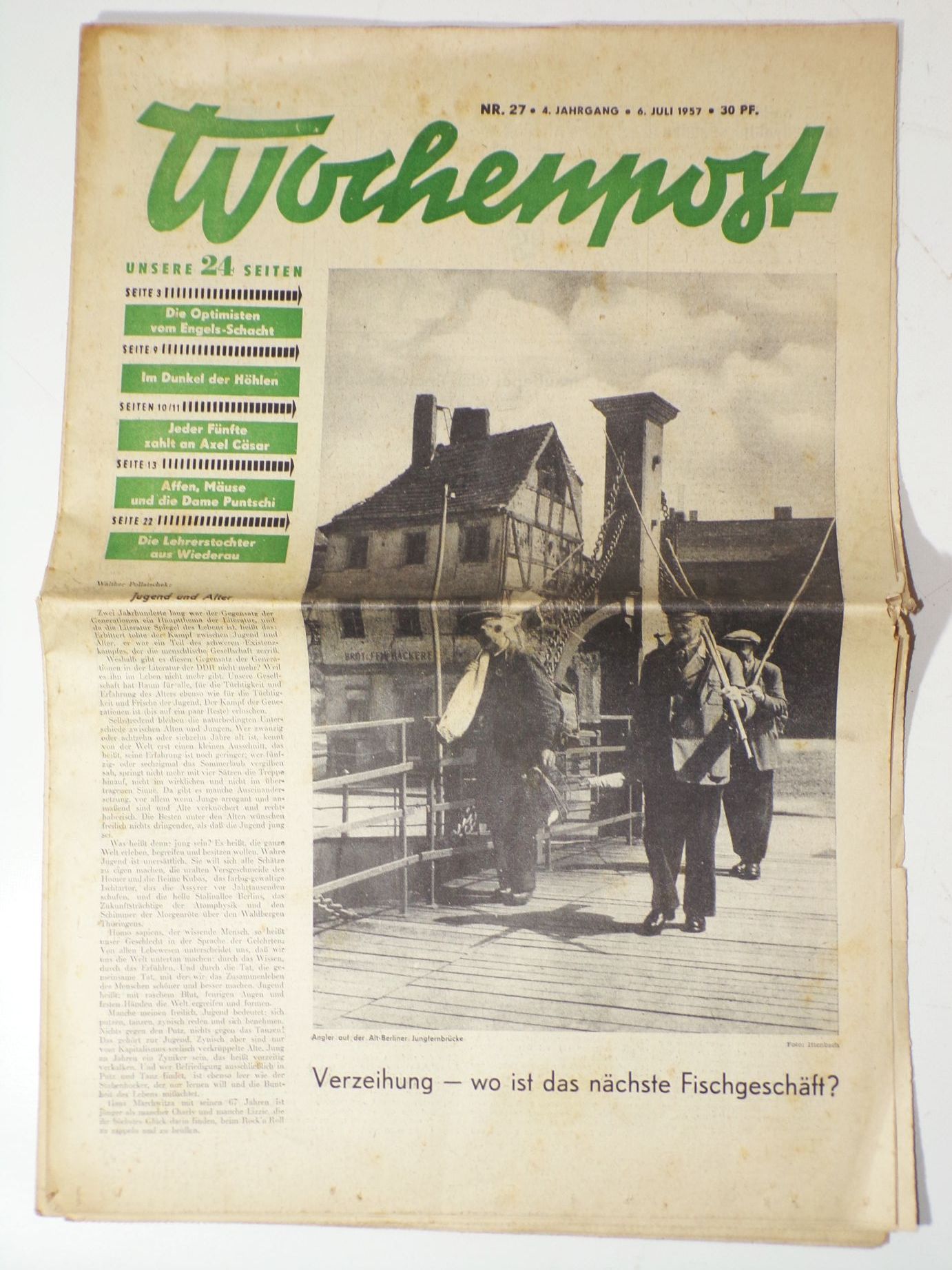 Wochenpost Nr 27 Juli 1957 Geburtstagsgeschenk