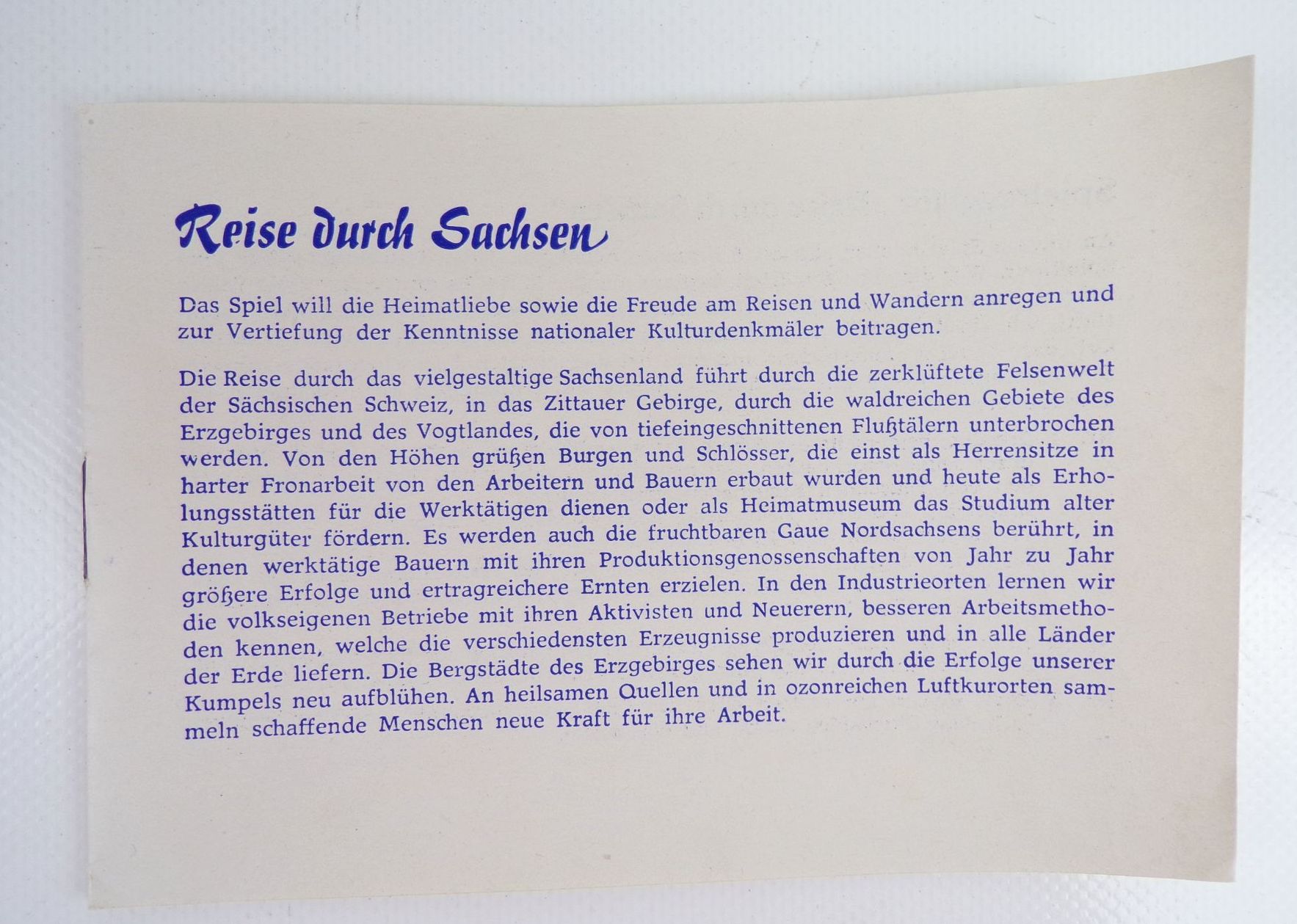 Eine Reise durch Sachsen DDR Altes Würfelspiel 1965 Eine Reise durch Sachsen DDR Altes Würfelspiel 1965
