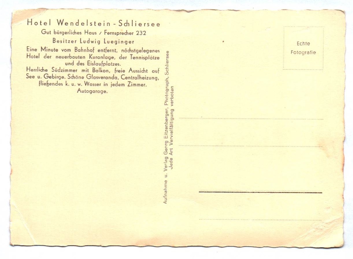 Ak Hotel Pension Wendelstein Schliersee Ak Hotel Pension Wendelstein Schliersee