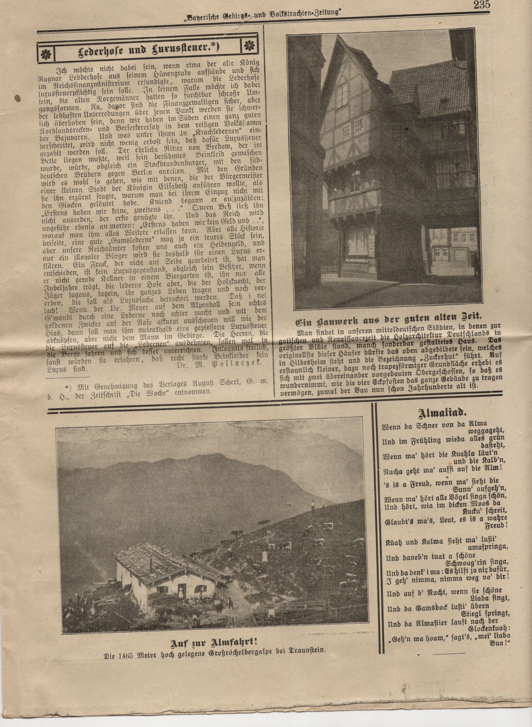 Bayerische Gebirgs und Volkstrachten Zeitung 1921 Nummer 19