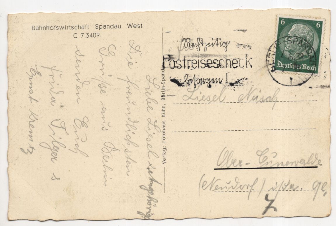 Ak Bahnhof Spandau West Berlin 1938