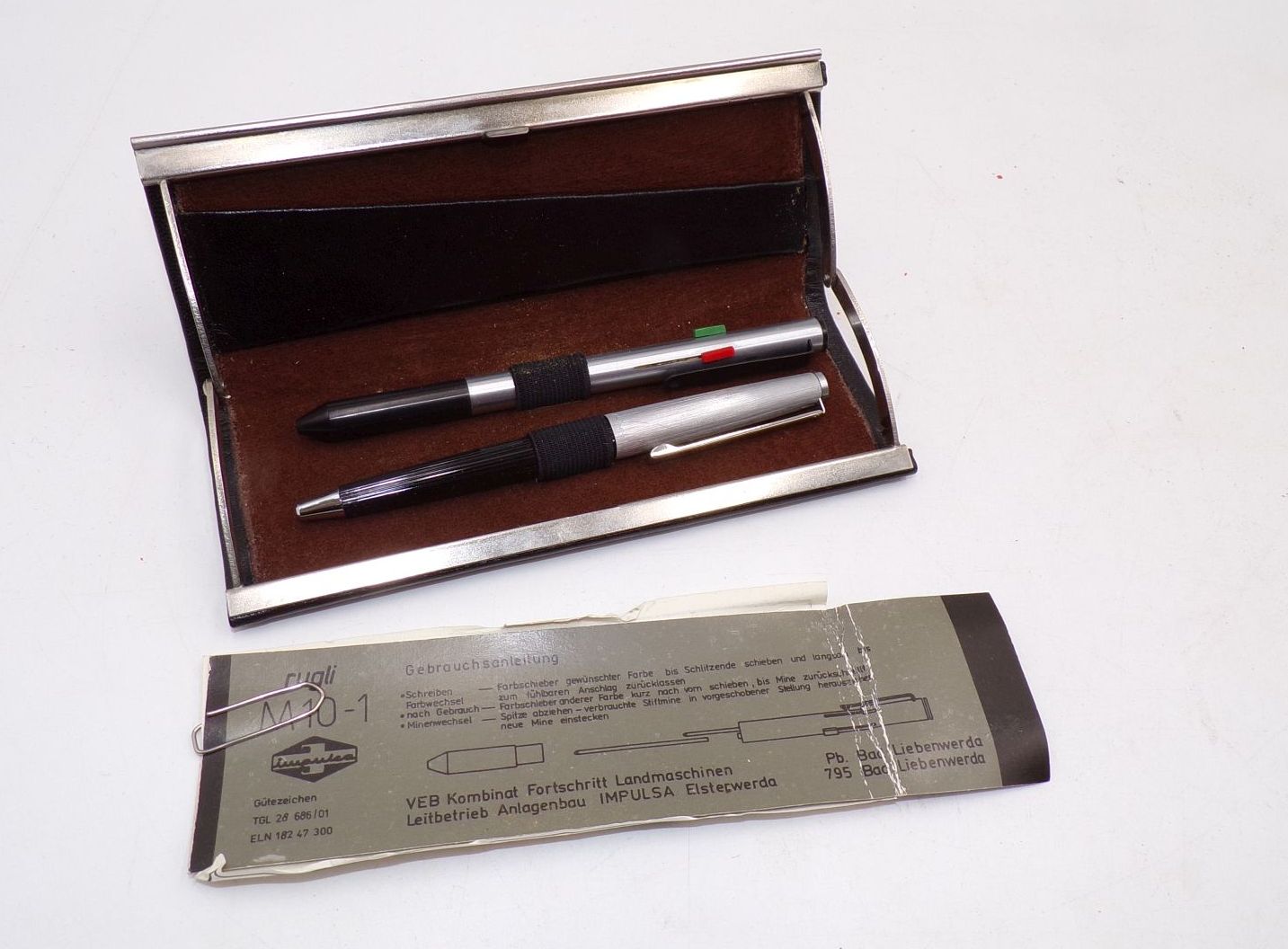 Markant 2000 Kugelschreiber und Rugli 10-1 Vierfarben Kuli DDR Etui