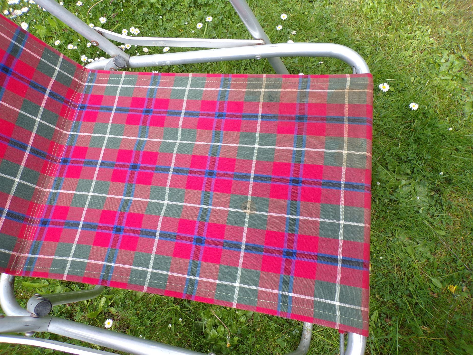 Alter DDR Campingstuhl Karo Muster Retro DDR Klappstuhl true vintage 