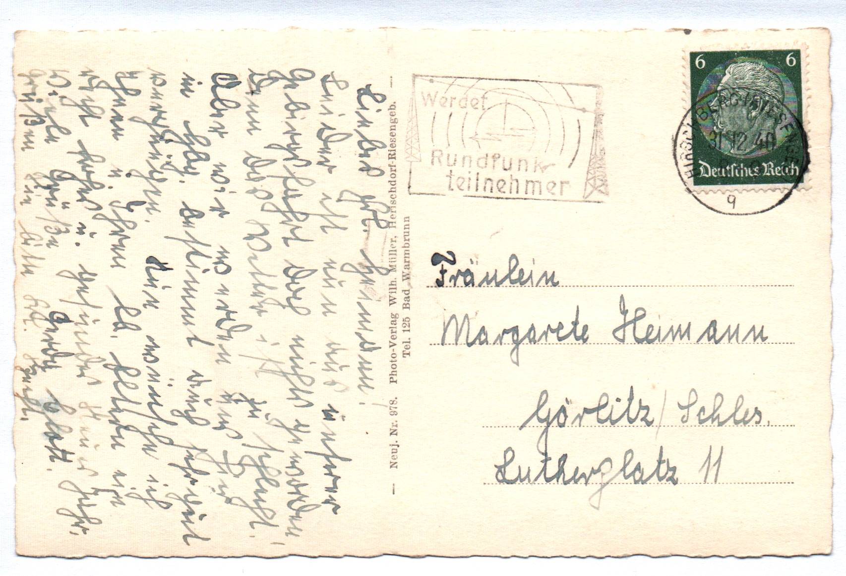 Foto Ak Viel Glück im neuen Jahr 1940 Neue Schlesische Baude