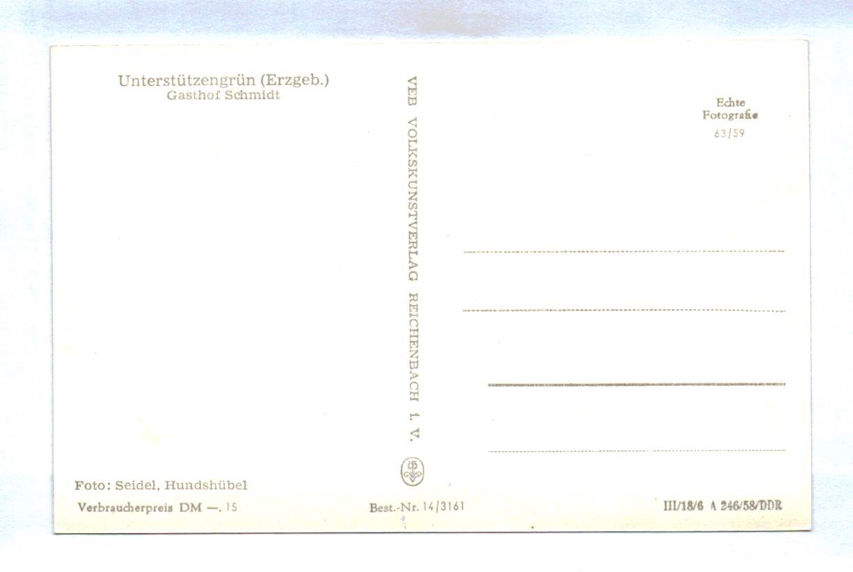 Ak Unterstützengrün Erzgebirge Gasthof Schmidt Echtfoto Ak Unterstützengrün Erzgebirge Gasthof Schmidt Echtfoto