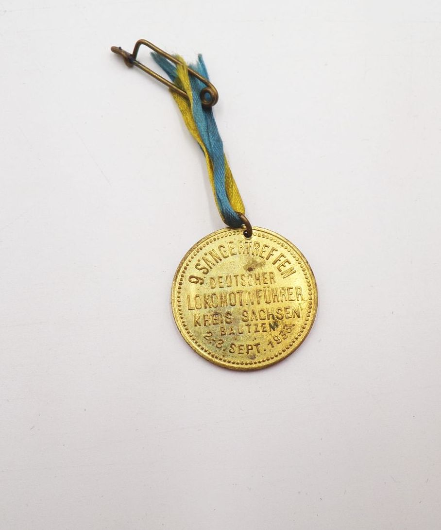 Bautzen Abzeichen Sängertreffen Lokomotivführer 1933 Tausendjahre Lausitz