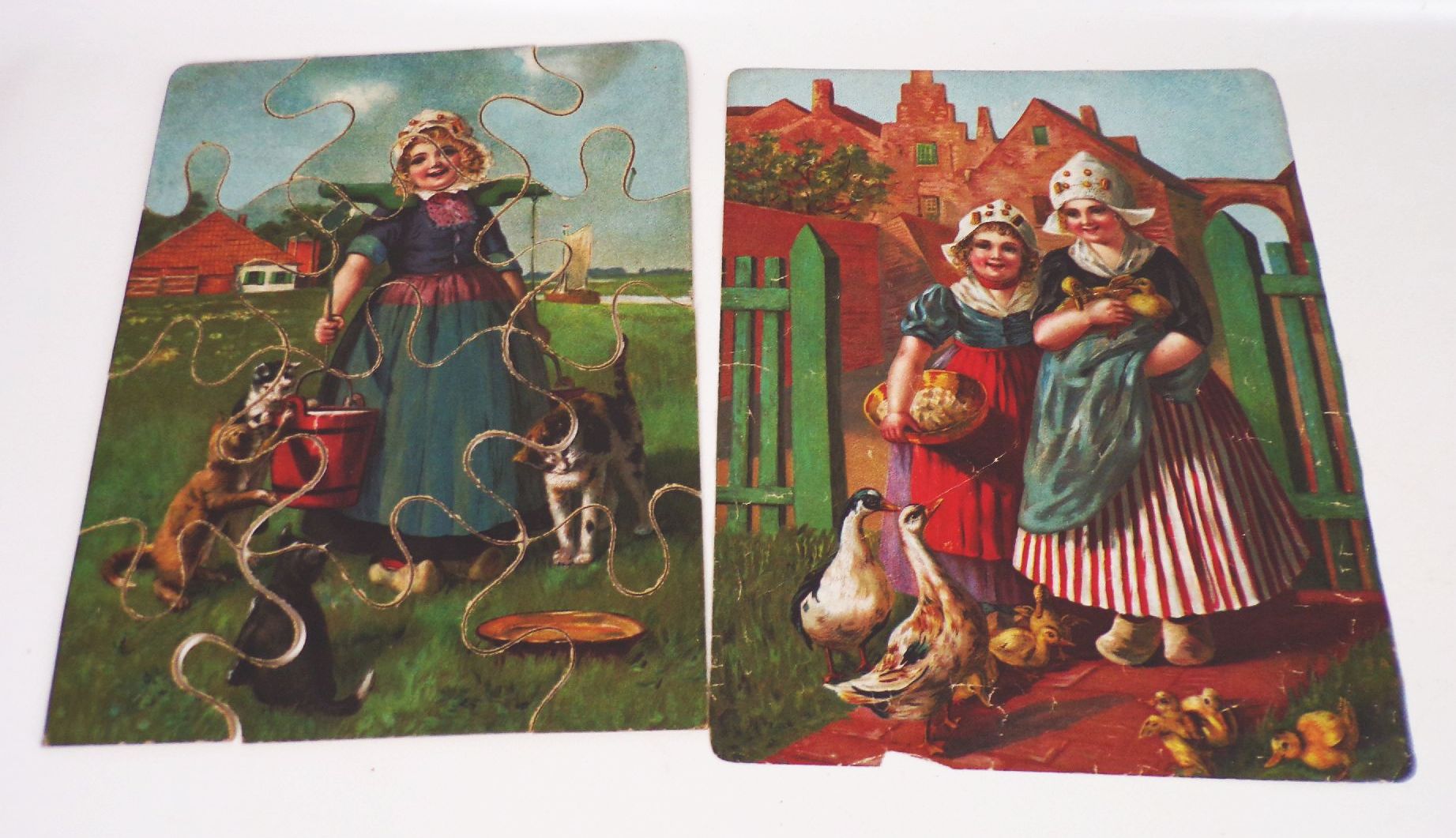 Altes Puzzle Die kleinen Holländer Legespiel Spear und Söhne Nürnberg um 1900