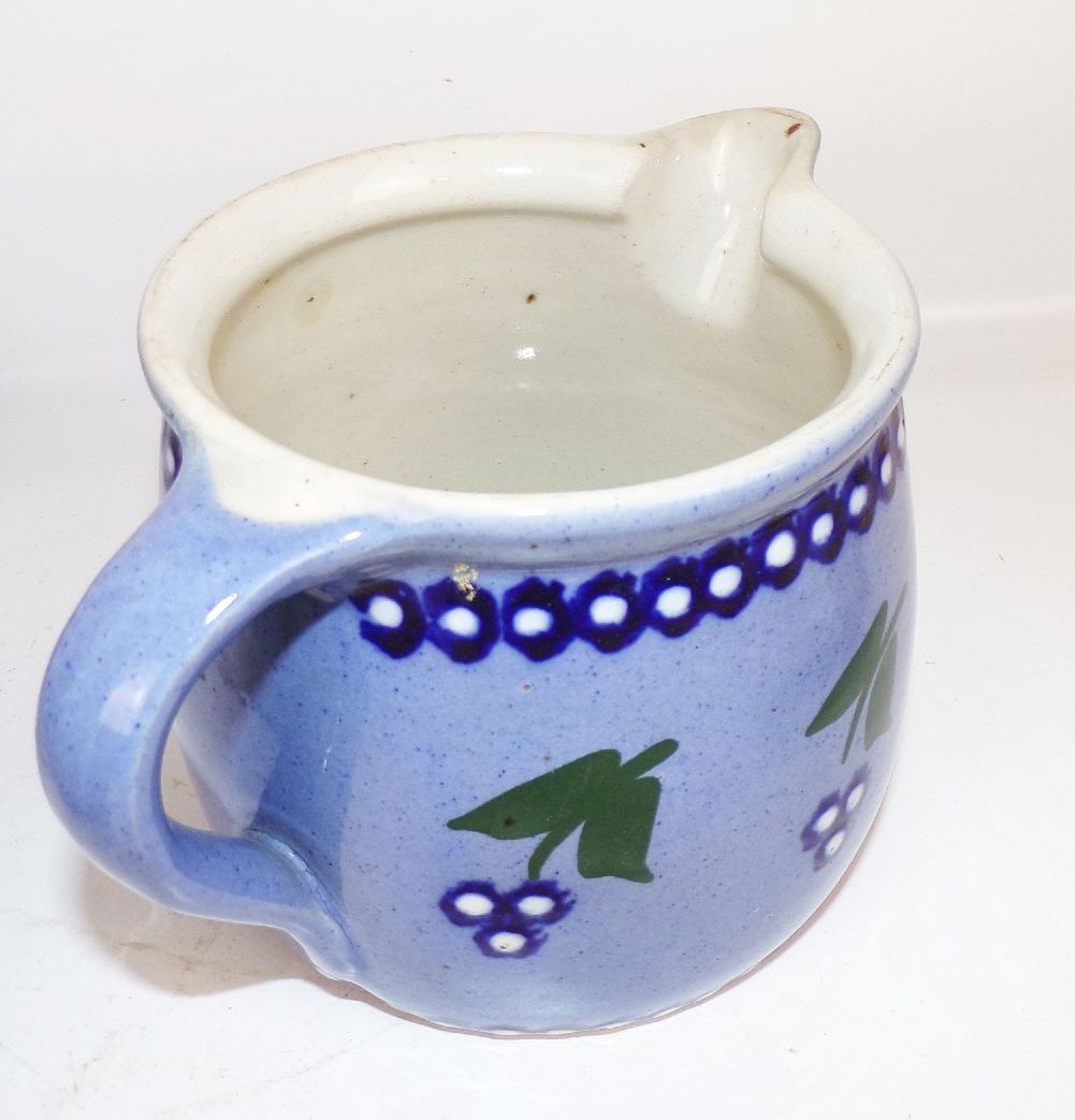 Alte Kanne Krug Keramik 3 Stück Milch Sahne Kännchen schönes Dekor 