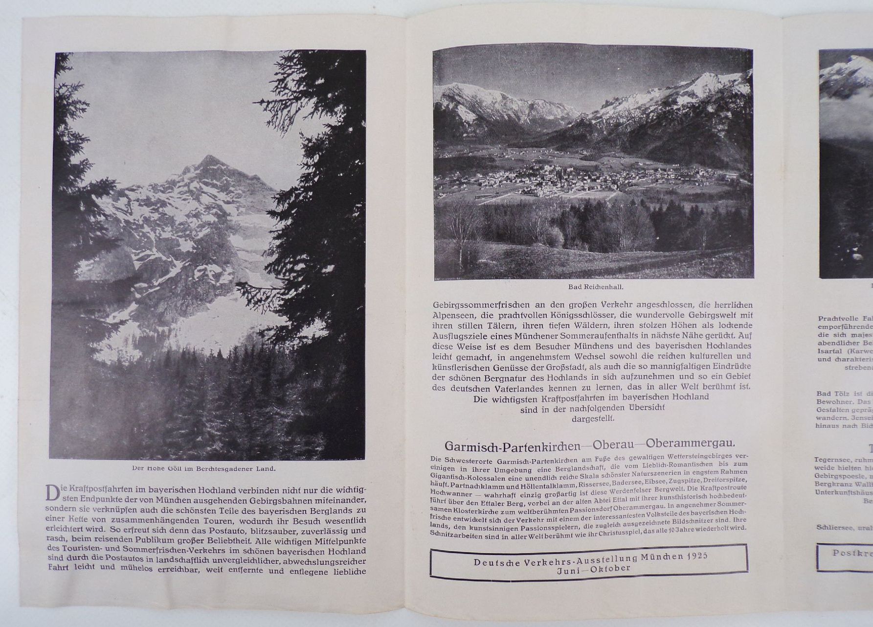 Prospekt Deutsches Land Kraftpostfahrten im bayerischen Hochland 1925