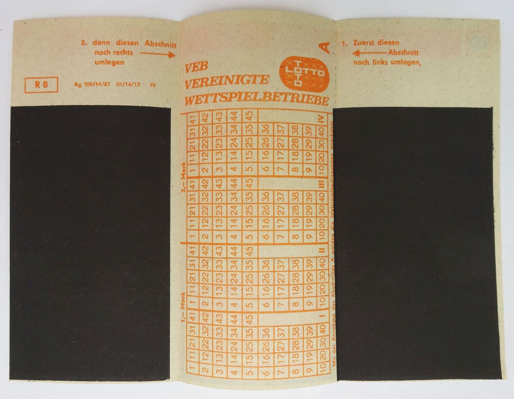 Tele Lotto Scheine mit Kugelspiel Lotterielose DDR 