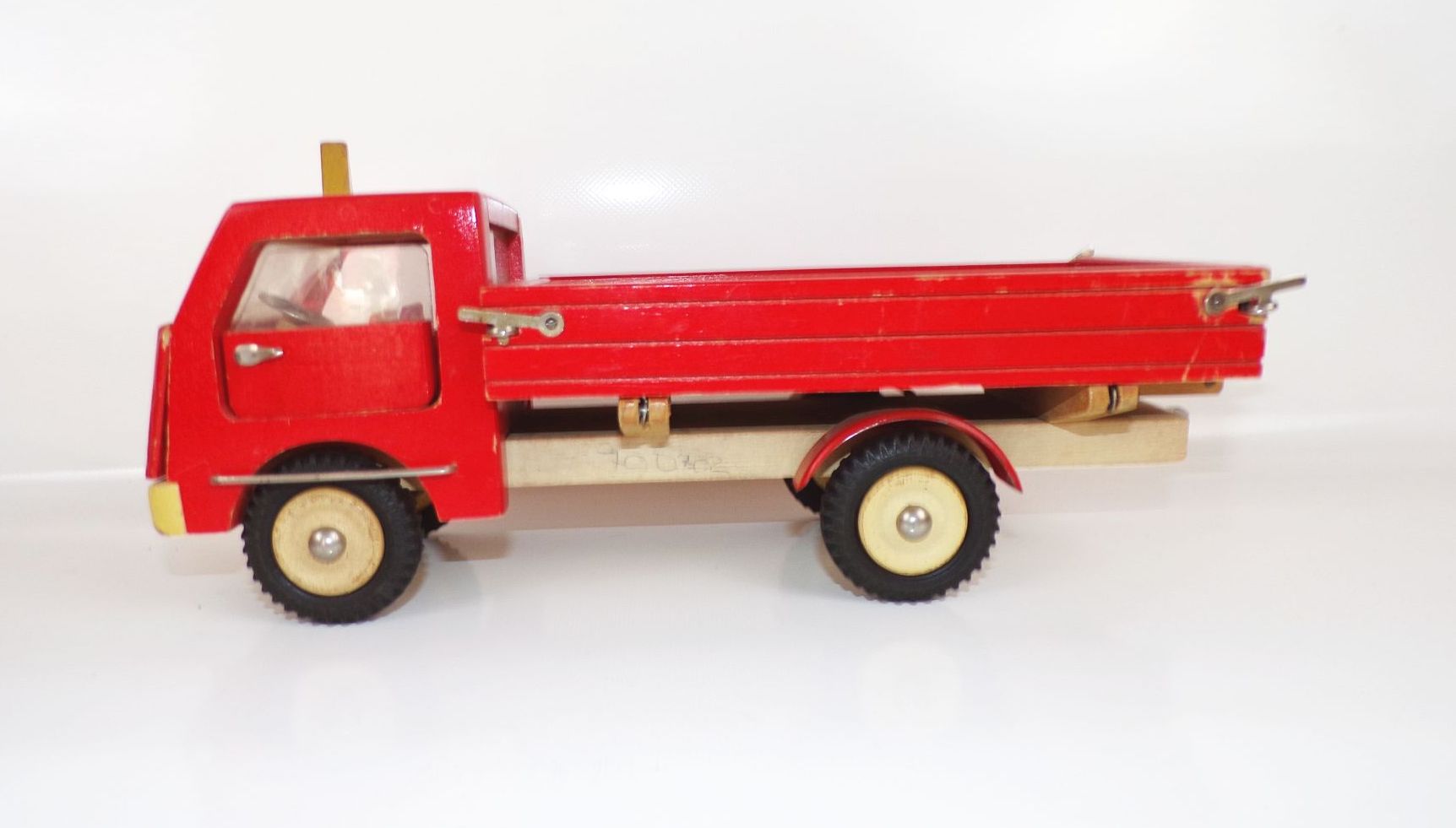 Pewesti Laster LKW mit Anhänger Rot DDR Holzspielzeug Pewesti Laster LKW mit Anhänger Rot DDR Holzspielzeug
