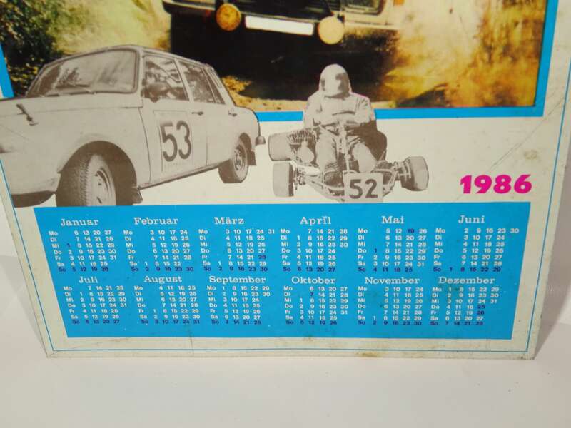 DDR Kalender 1986 Blechschild MC Tiefbau Eberswalde ADMV 