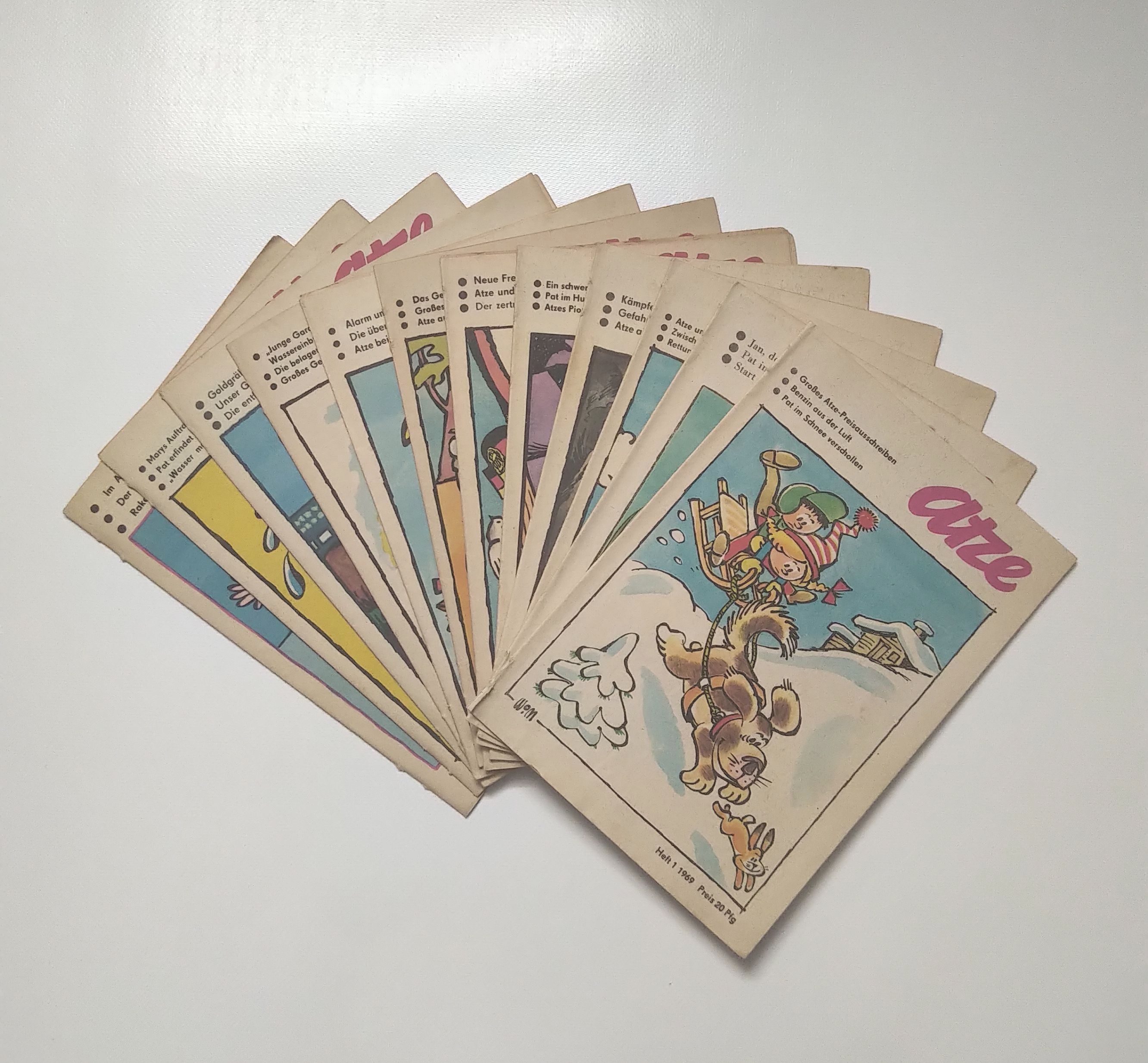 Jahrgang 1969 Atze 12 Hefte Kinder Comic DDR Jahrgang 1969 Atze 12 Hefte Kinder Comic DDR