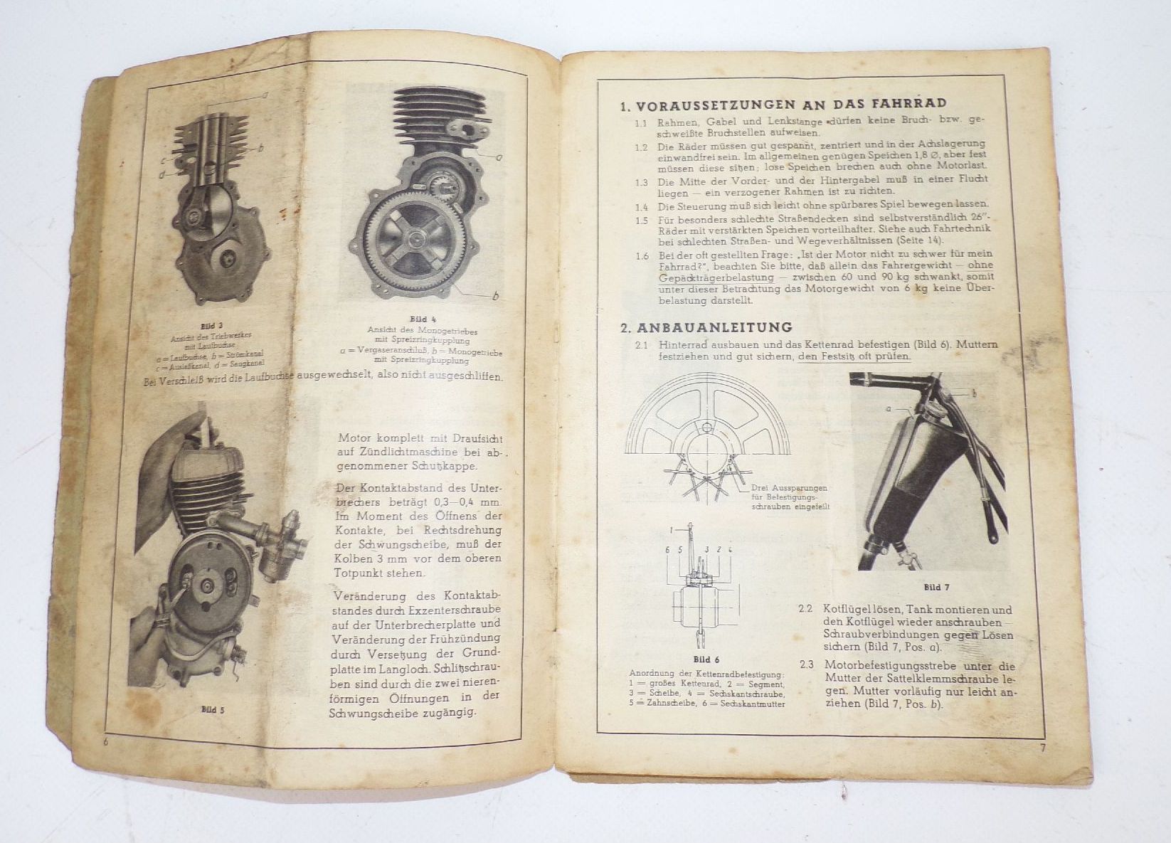 MAW Anleitung für den Fahrradanbaumotor MAW 1956 