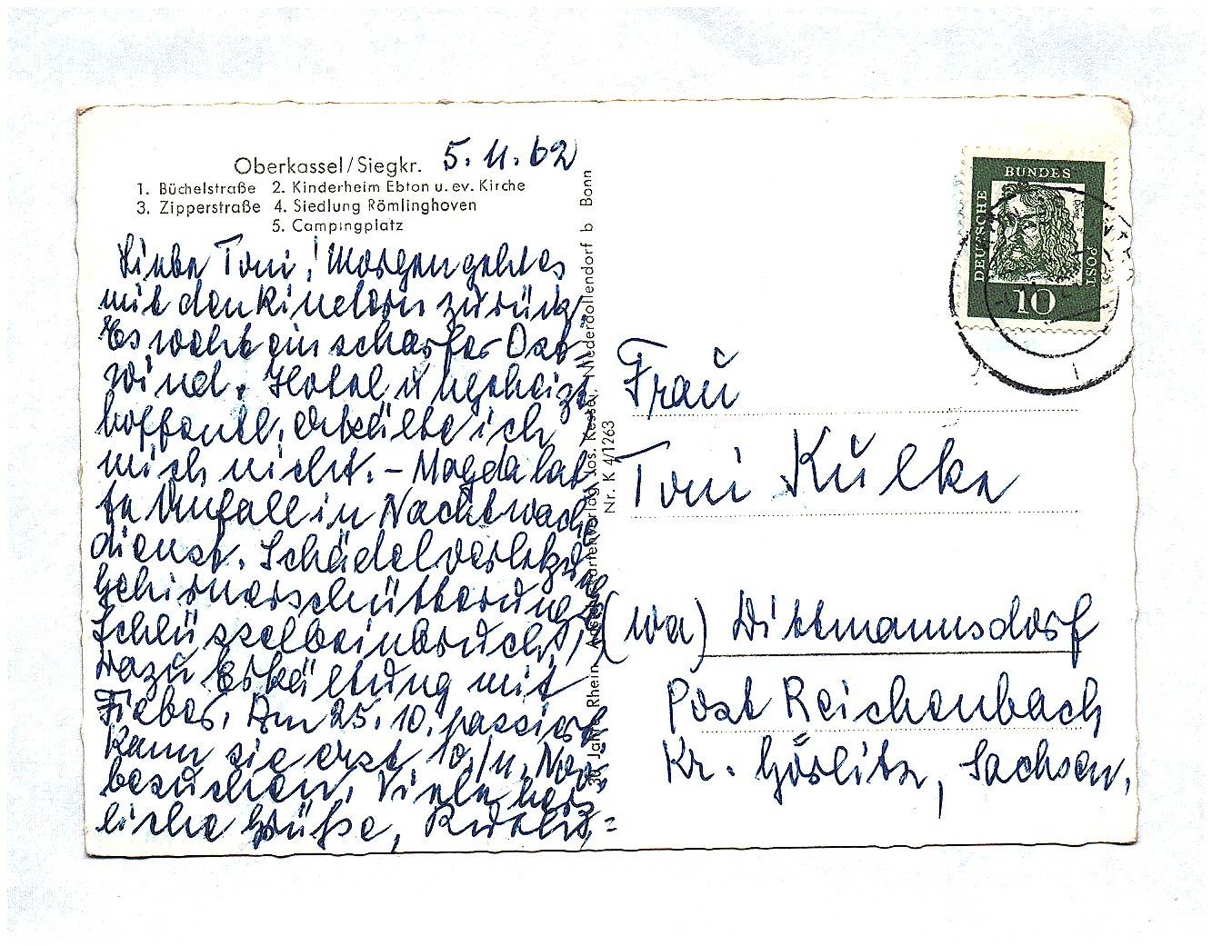 Ak Grüße aus Oberkasssel Büchelstraße Kinderheim Ebton evangelische Kirche Siedlung Ak Grüße aus Oberkasssel Büchelstraße Kinderheim Ebton evangelische Kirche Siedlung