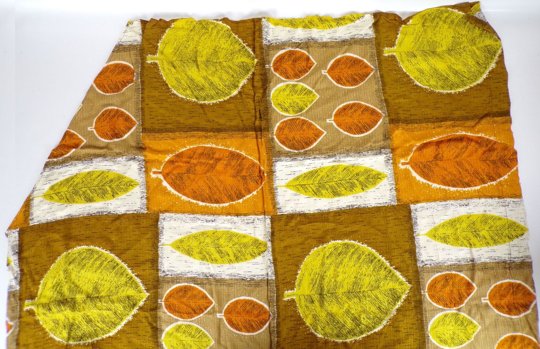 Gardinenstoff DDR Bunt Blätter Motiv Vintage Stoff Upcycling 