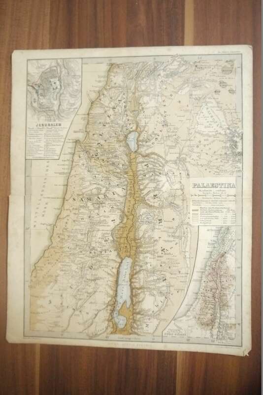 Landkarte Palestina Jerusalem 33x25cm Gotha Justus Perthes