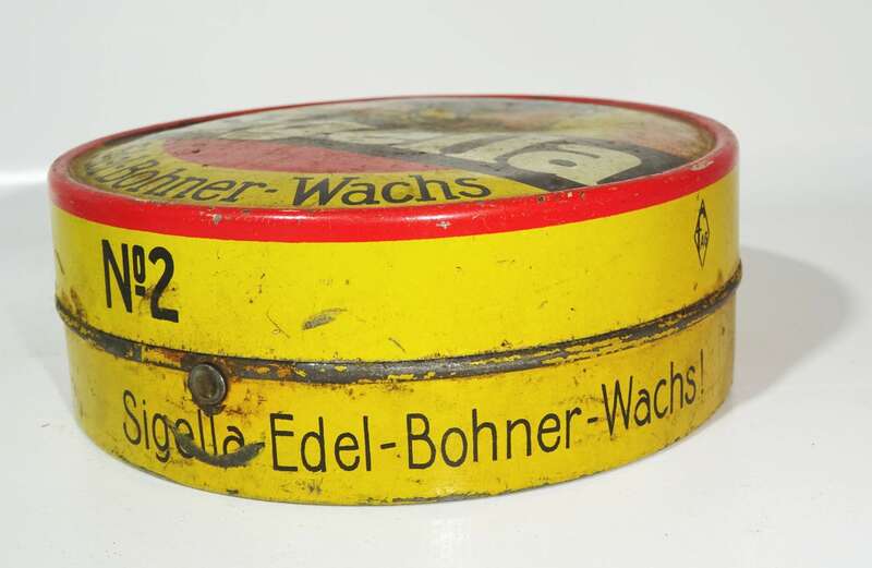 Sigella Edel Bohnerwachs Blechdose Reklame Sammler 1930er 