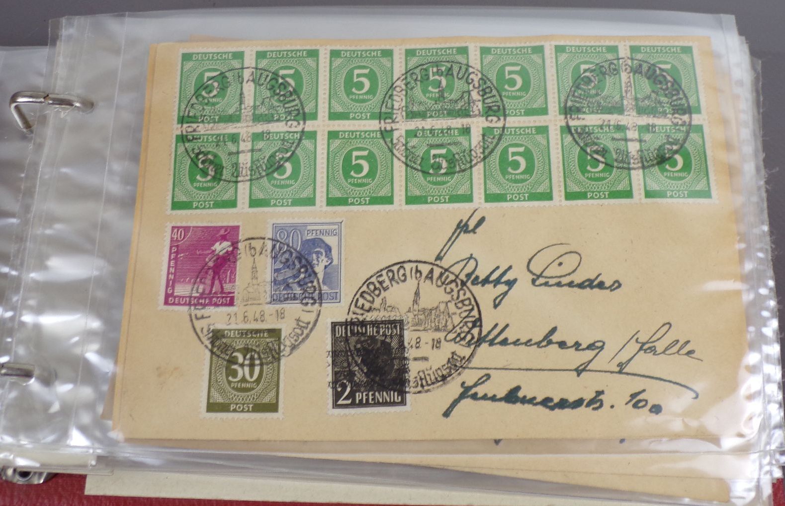 Bi Zone Ordner mit Briefen 1948 Friedberg Augsburg München Sammlung