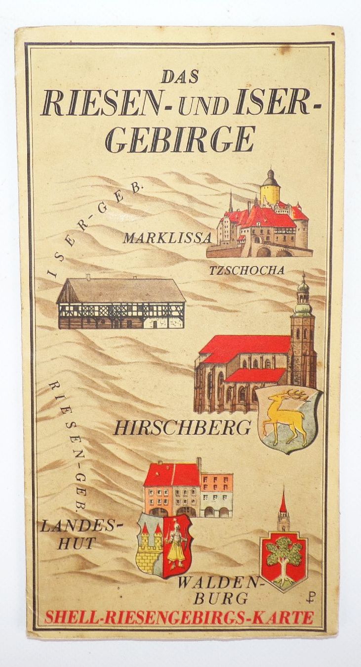 Shell Riesengebirge und Isergebirge Karte 1930 er Landkarte