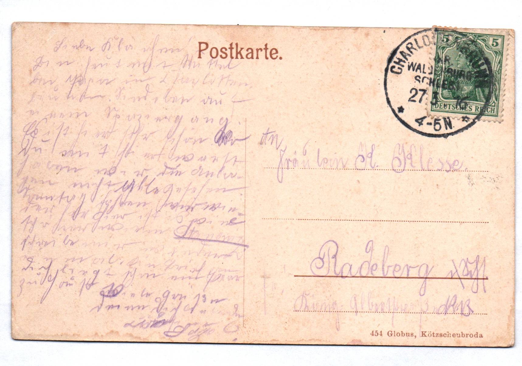 Ak Bad Charlottenbrunn Bismarckallee 1916 Schlesien