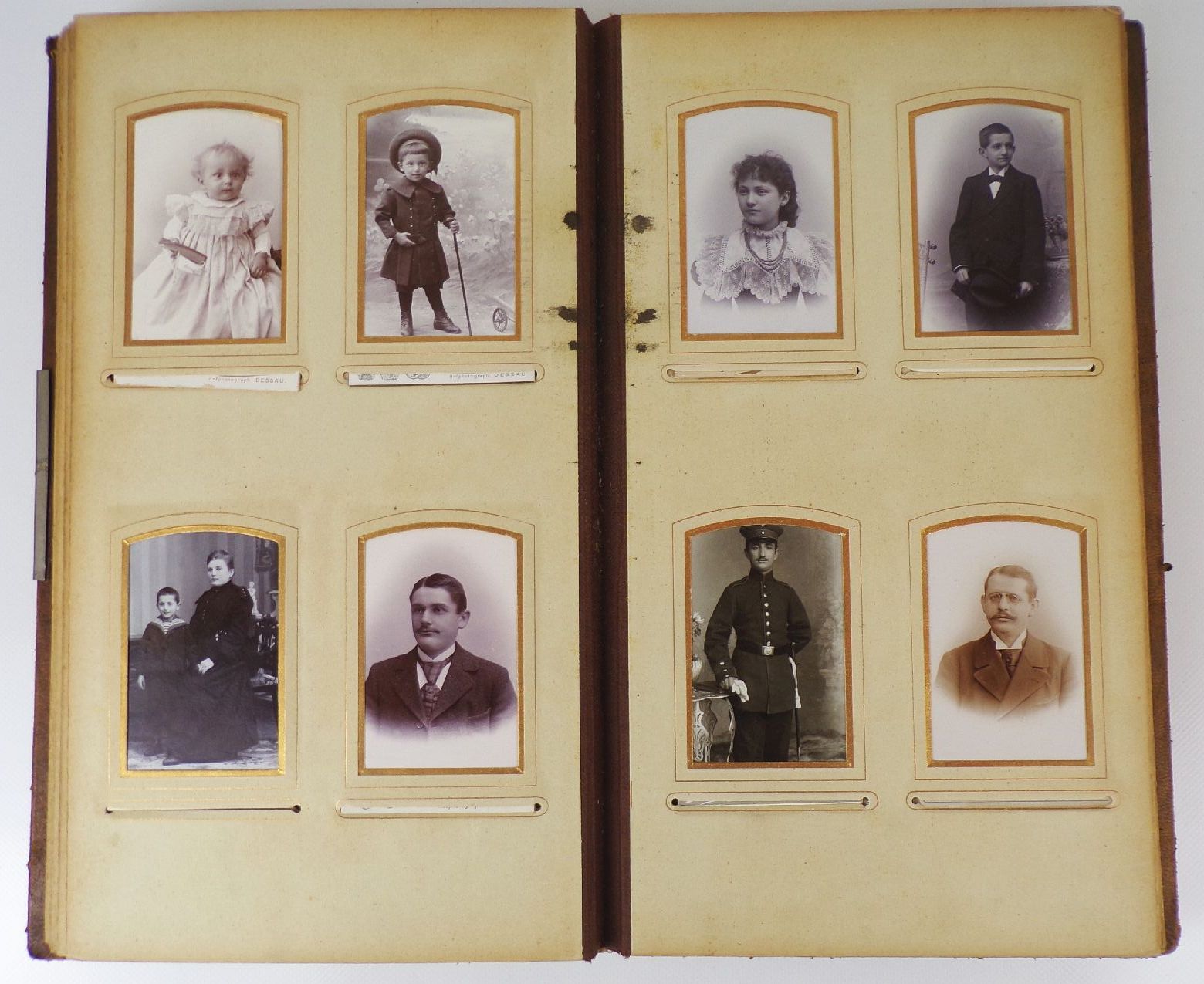 Jugendstil Fotoalbum CDV Fotos Kabinettfotos um 1900