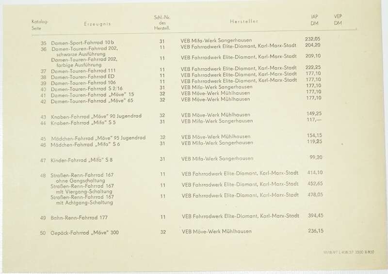 DDR Katalog Strassenfahrzeuge Auto Motorrad Fahrrad 1957 Rarität mit Preisliste Wartburg Simson Trabant Sachsenring Diamant Möwe 