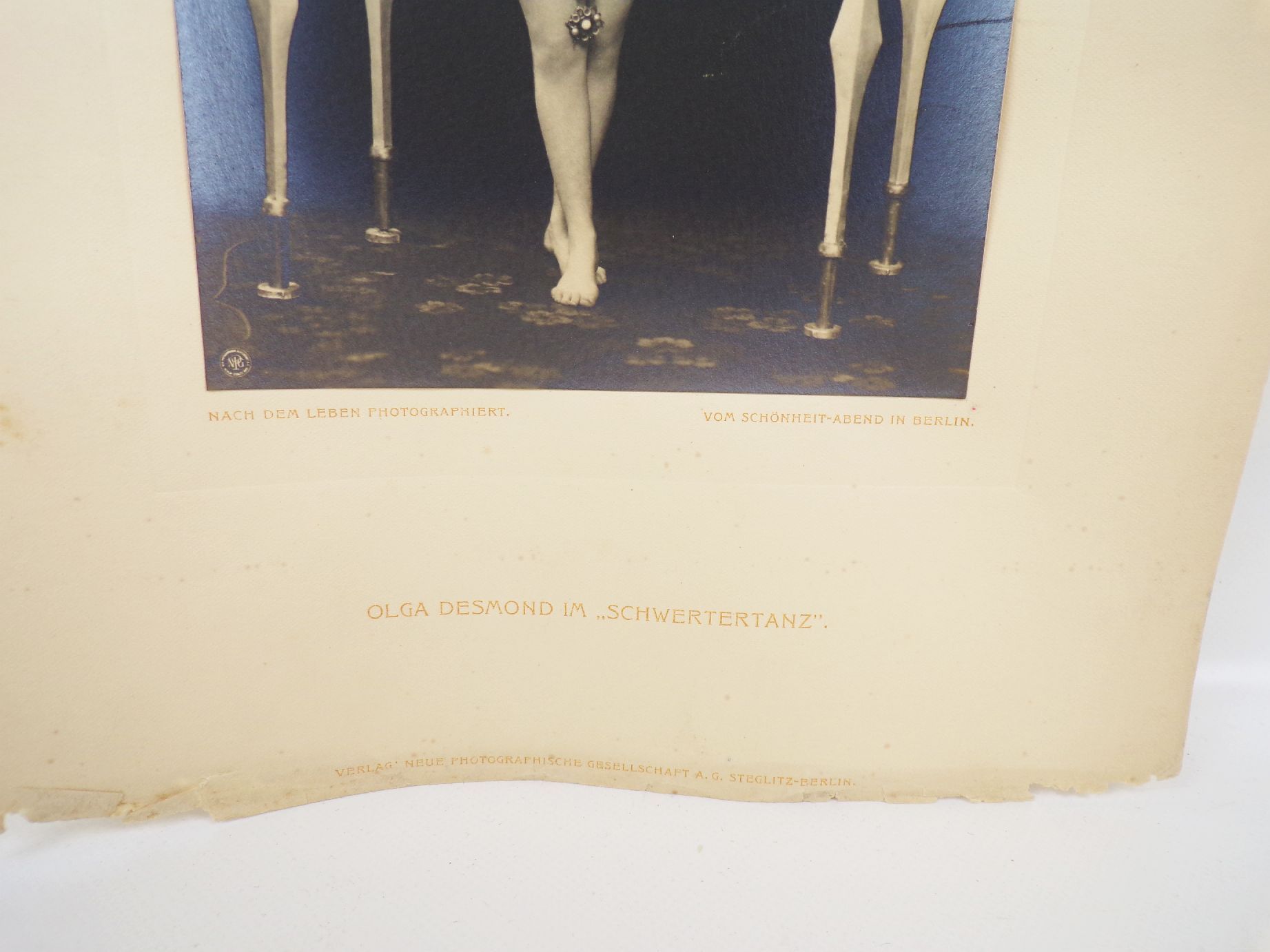 Olga Desmond Schwertertanz 1908 Akt Fotografie 