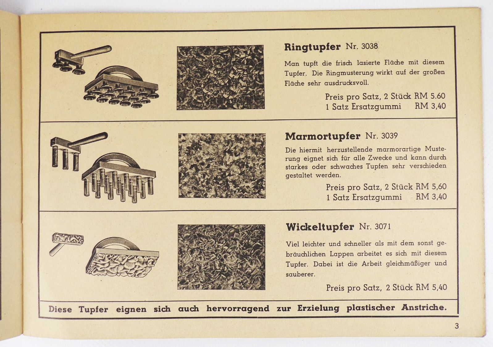Alter Katalog Karl Alberti Hildesheim Malerwalzen Schablonen um 1930