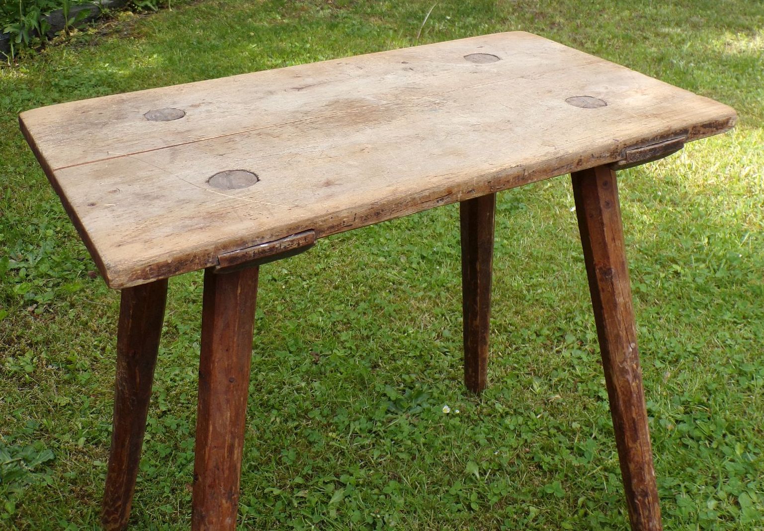 Alter Holzhocker Vierbein Hocker Schemel Industrie Look Vintage Werkstatthocker