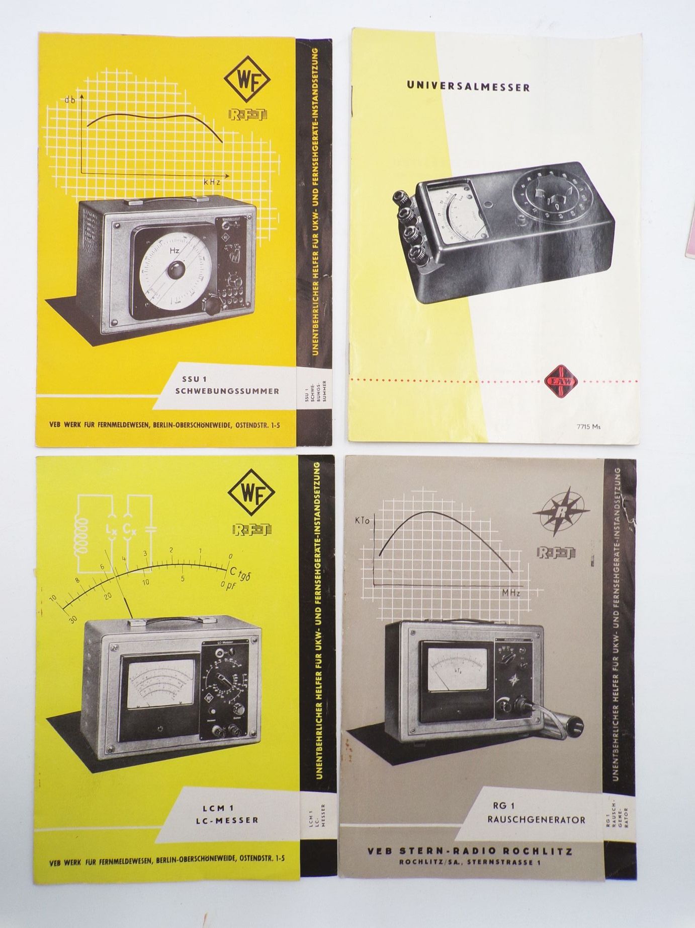 Prospekt DDR Generatoren Messgeräte Prüfgeräte Elektrotechnik 1955