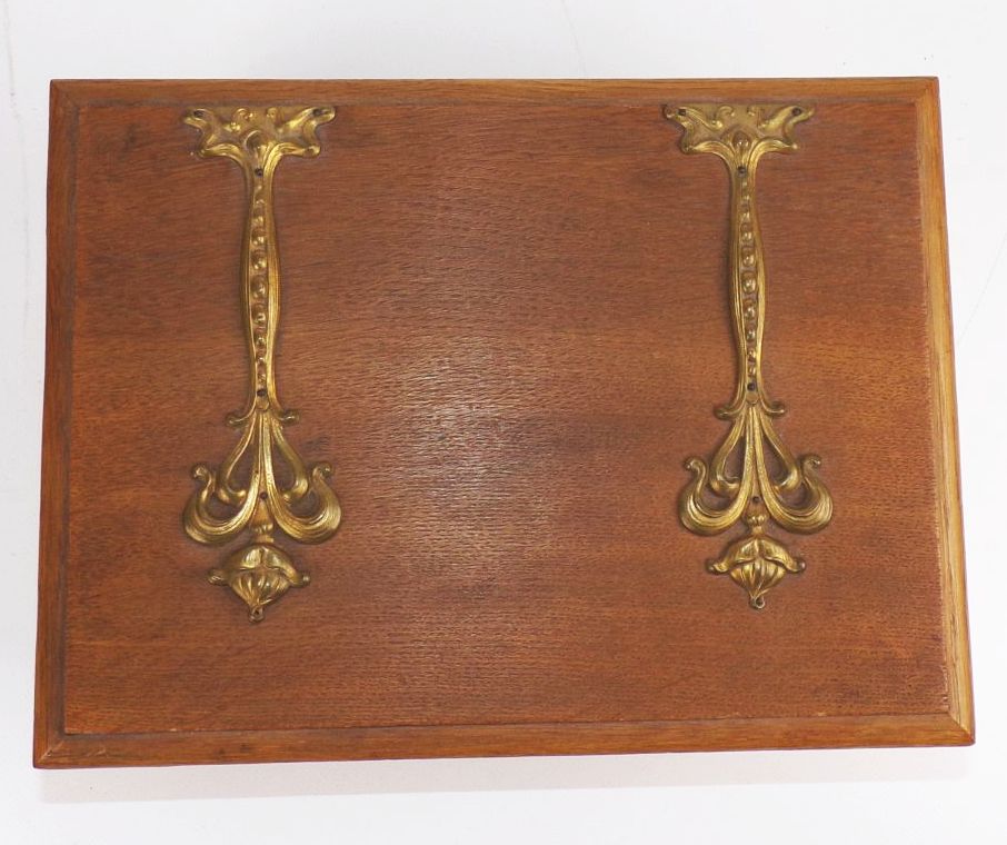 Jugendstil Schatulle mit Schlüssel Holz Box Aufbewahrung Antik 