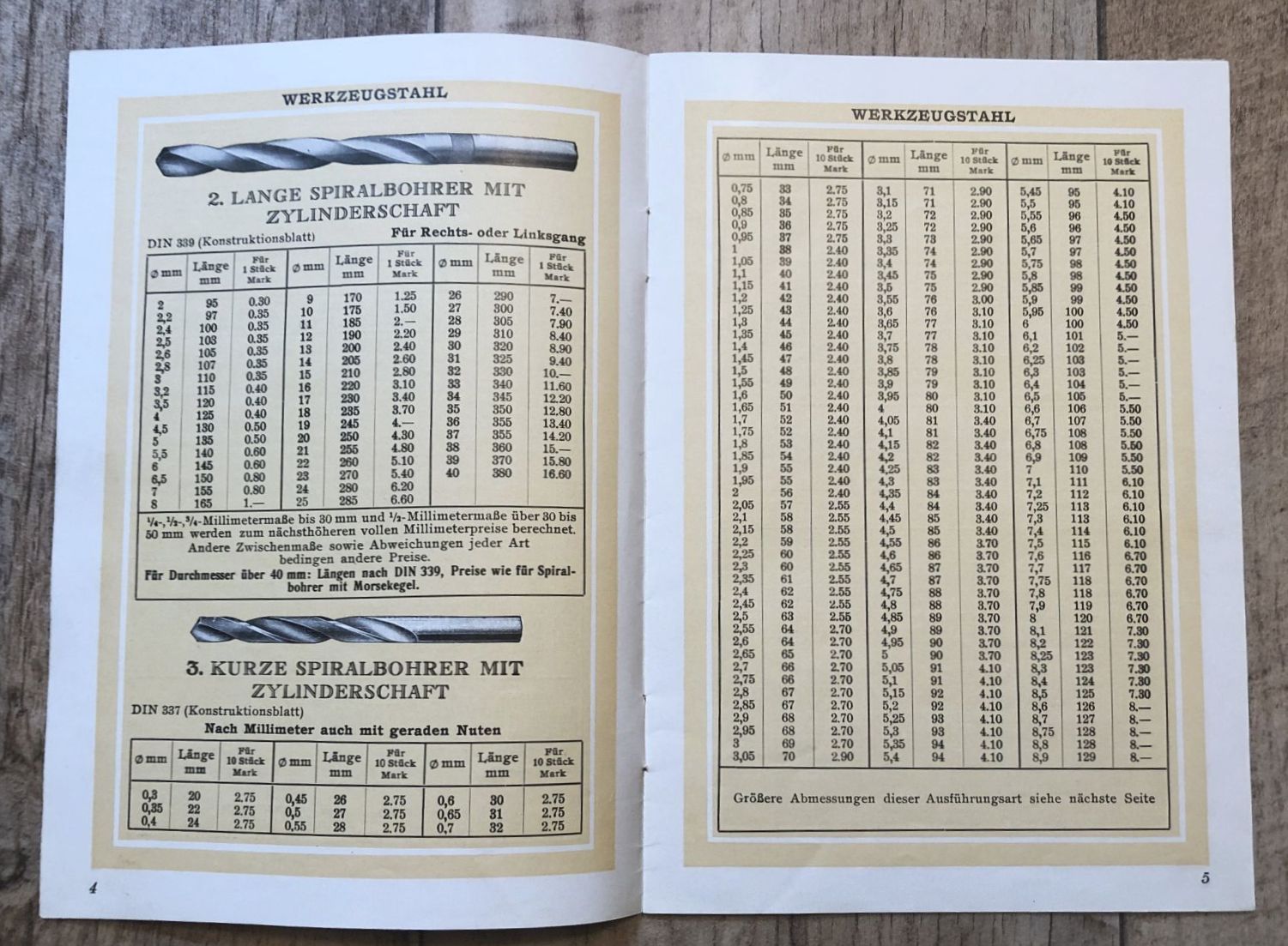 Alter originaler Prospekt DSV Bautzen Deutscher Spiralbohrer Verband